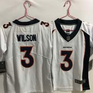 Kids Denver Broncos Wilson White Retro Jersey