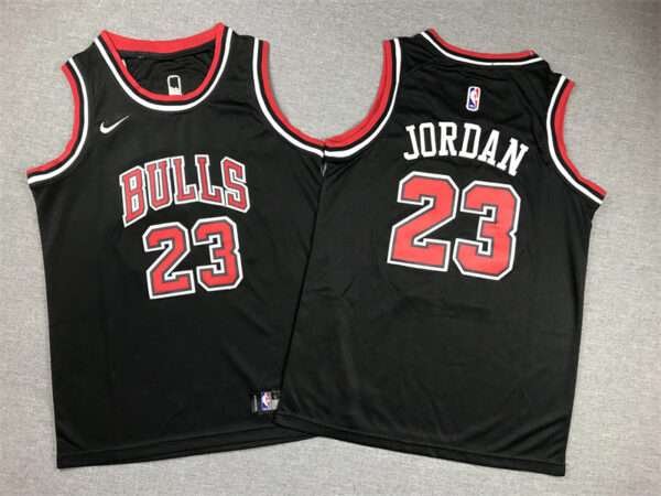 Jordan Bulls Children's New Fabric Black Jersey