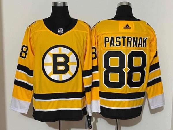 David Pastrnak Boston Bruins Yellow Jersey