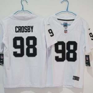 Kids Oakland Raiders Crosby White Retro Jersey