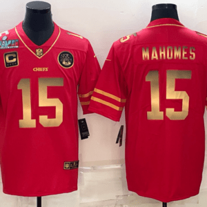 Patrick Mahomes Kansas City Chiefs Red Golden Jersey