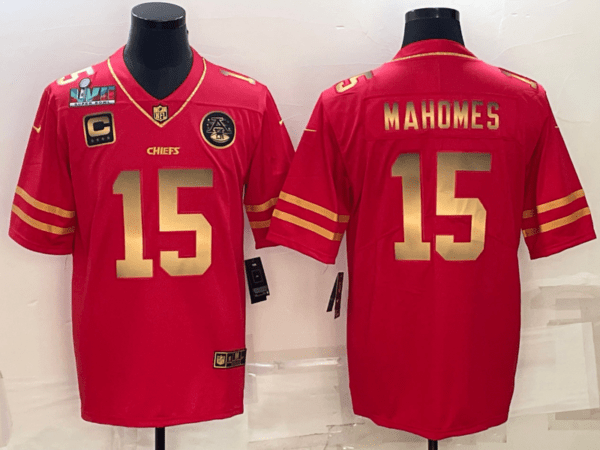 Patrick Mahomes Kansas City Chiefs Red Golden Jersey