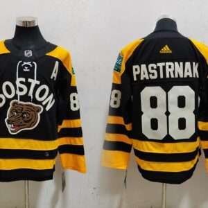 David Pastrnak Boston Bruins Yellow Black Jersey