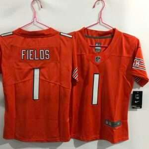 Kids Chicago Bears Fields Orange Retro Jersey