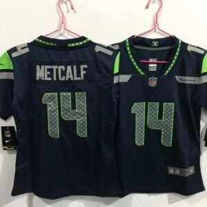 Kids Seattle Seahawks Metcalf Black Retro Jersey