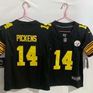 Kids Pittsburgh Steelers Pickens Black Yellow Retro Jersey