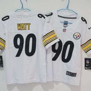 Kids Pittsburgh Steelers Watt White Retro Jersey