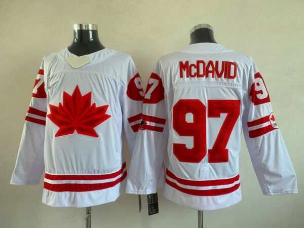 McDavid Edmonton Oilers White Red Jersey