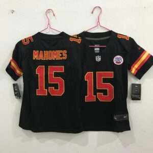 Kids Kansas City Chiefs Mahomes Black Retro Jersey