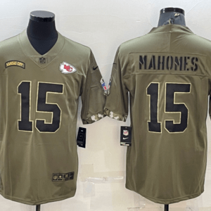 Patrick Mahomes Kansas City Chiefs Army Green Jersey