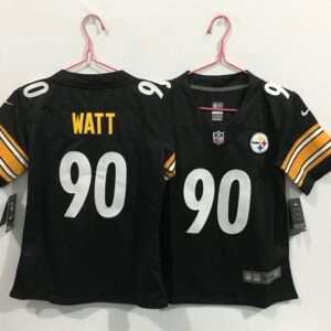Kids Pittsburgh Steelers Watt Black Retro Jersey