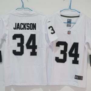Kids Oakland Raiders Jackson White Retro Jersey