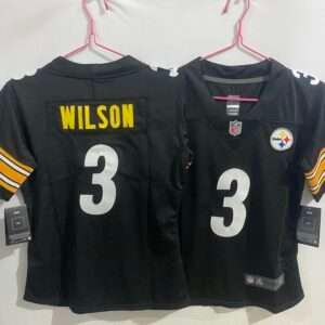 Kids Pittsburgh Steelers Wilson Black Retro Jersey