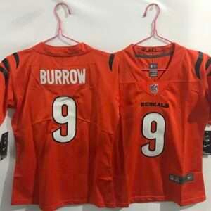 Kids Cincinnati Bengals Burrow Orange Retro Jersey