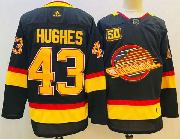 Hughes Vancouver Canucks Black Jersey