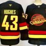 Hughes Vancouver Canucks Yellow Black Stitched Jersey