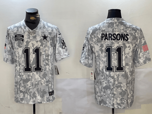Micah Parsons Dallas Cowboys Army Grey Print Jersey