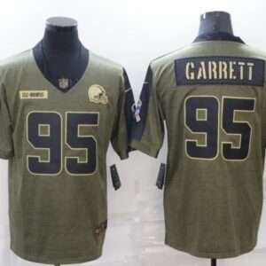 Myles Garrett Cleveland Browns Army Green Jersey