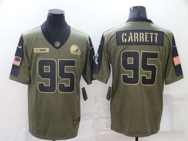 Myles Garrett Cleveland Browns Army Green Jersey