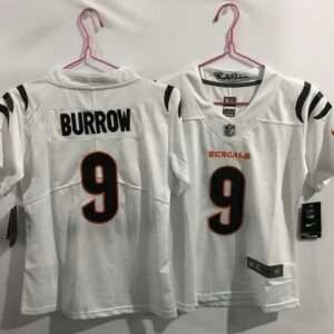 Kids Cincinnati Bengals Burrow White Retro Jersey